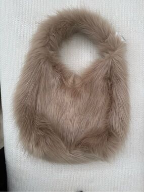 H&M Taupe Faux Fur Tote Bag